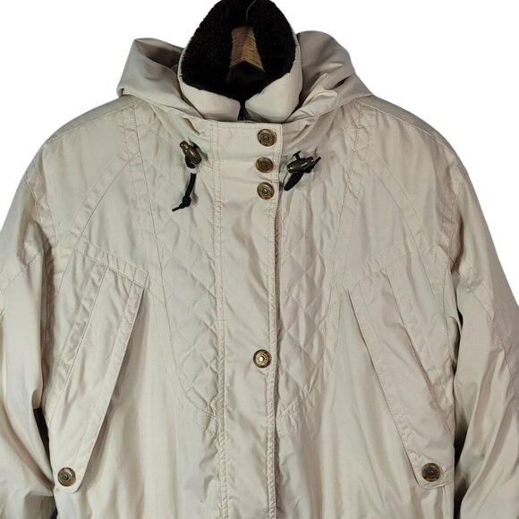 Marker Womens Celtech Coat Tan Size 10 Winter Ski Pocket Zip Hood Drawcord VTG - Picture 3 of 14